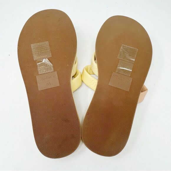 MADEWELL | Leeandra Slide Sandals Yellow Tan Pink Cross Straps Women’s Size 8.5 - Picture 13 of 15
